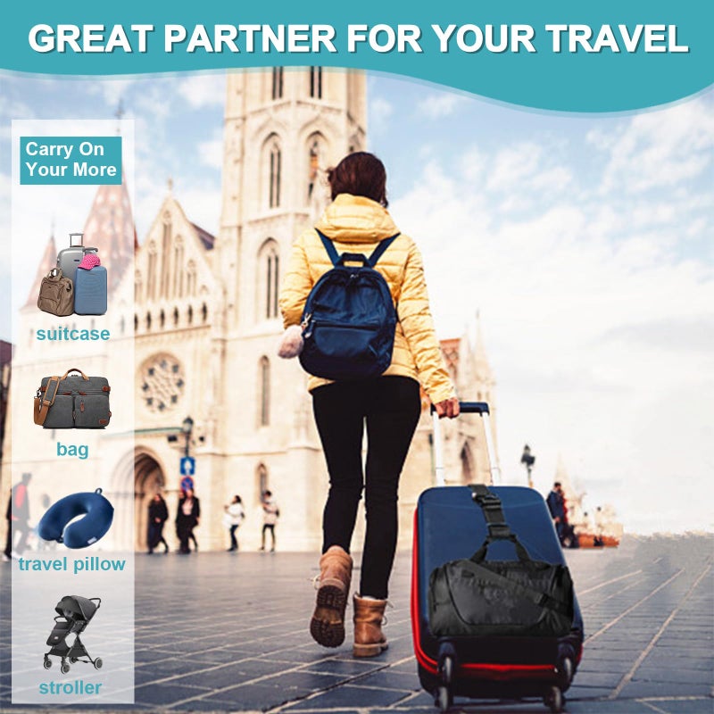 Ajmyonsp 4Pack Luggage Straps Add Bag Straps to Connect Two Suitcases, Adjustable Luggage Belt Connector for Carry On, Travel Attachment Accessories for Connect Your 3 Luggages 4 Color - Image 5